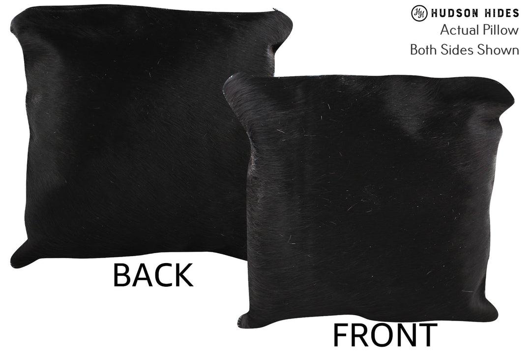 Solid Black Pillow 16"x16"#74686 by Hudson Hides