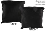 Solid Black 16"x16" Brazilian Cowhide Pillow #74686 by Hudson Hides