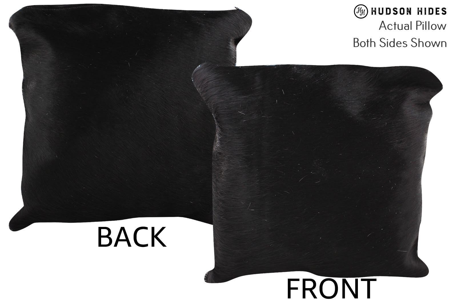 Solid Black Cowhide Pillow #74686