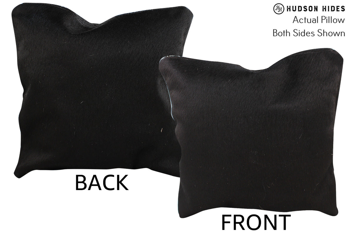 Solid Black Cowhide Pillow #74693