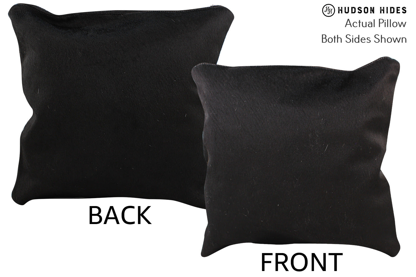 Solid Black Cowhide Pillow #74699
