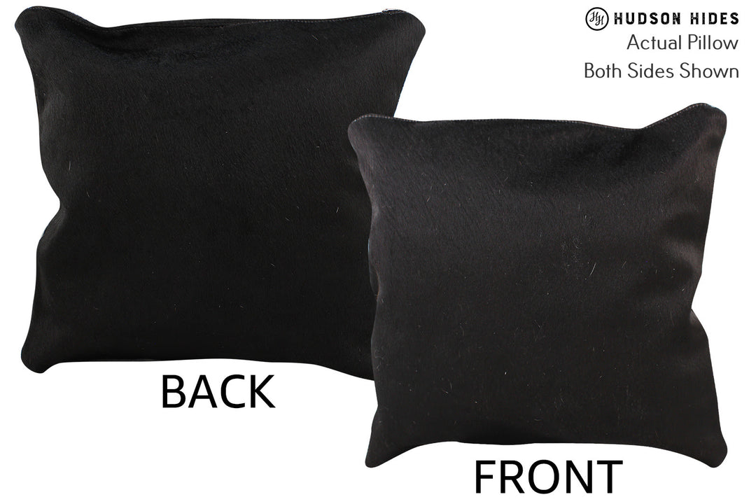Solid Black Pillow 16"x16"#74699 by Hudson Hides