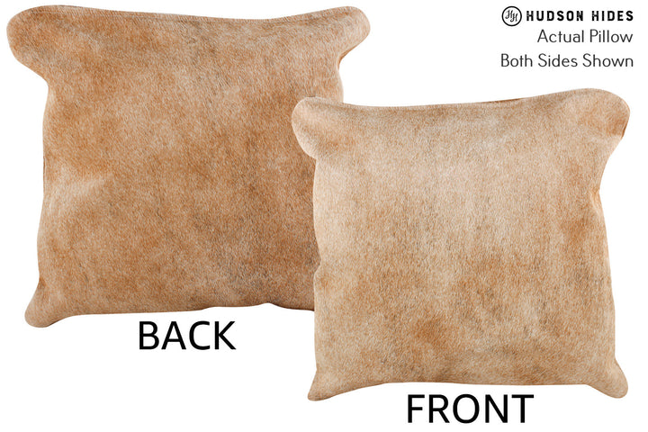 Beige 16"x16" Brazilian Cowhide Pillow #74700 by Hudson Hides
