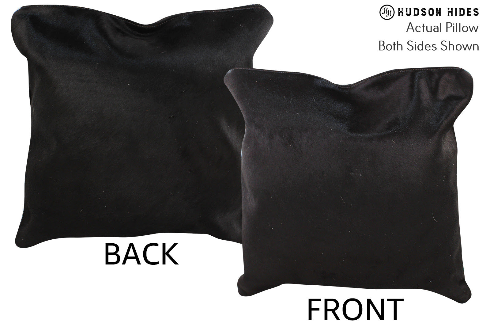 Solid Black Cowhide Pillow #74703
