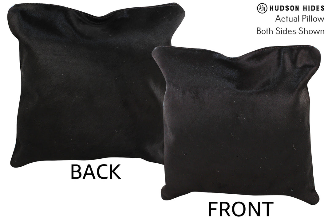 Solid Black Pillow 16"x16"#74703 by Hudson Hides