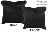 Solid Black 16"x16" Brazilian Cowhide Pillow #74703 by Hudson Hides