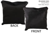 Solid Black 16"x16" Brazilian Cowhide Pillow #74707 by Hudson Hides