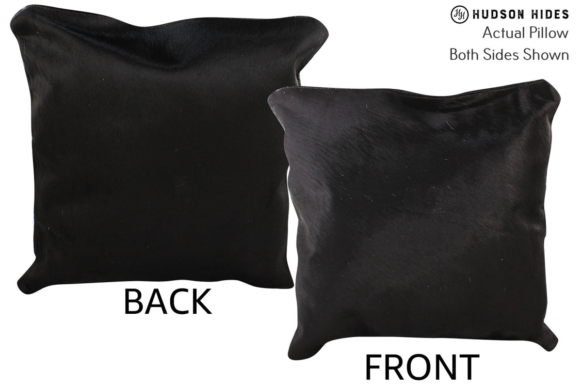 Solid Black Cowhide Pillow #74707