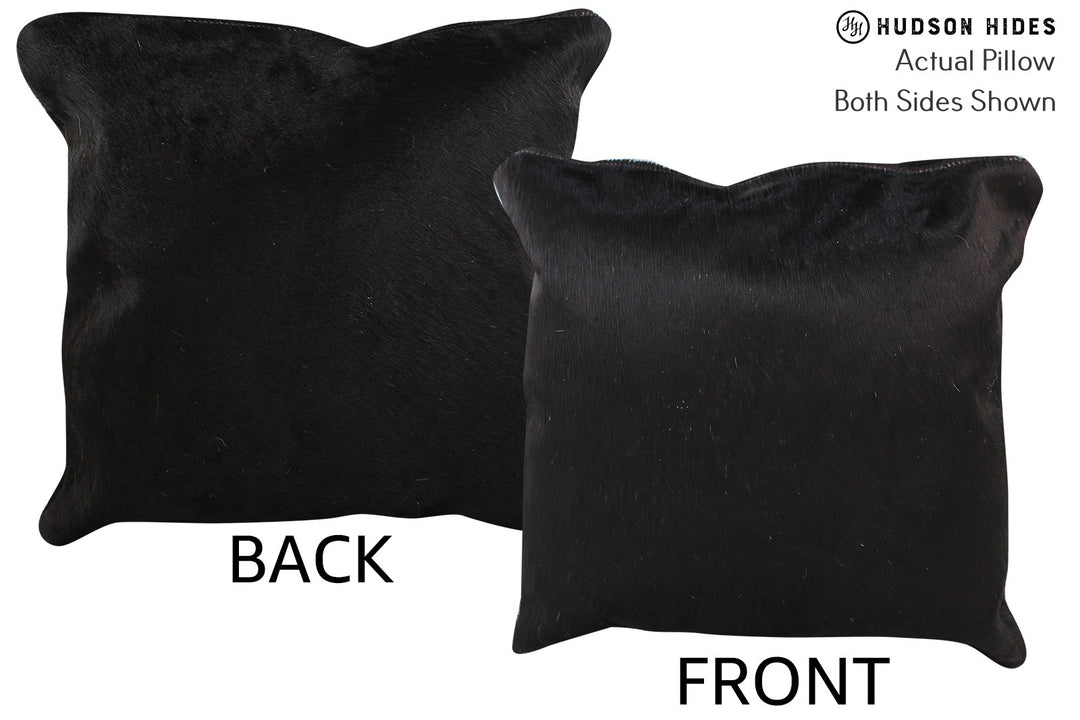 Solid Black Pillow 16"x16"#74712 by Hudson Hides