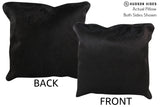 Solid Black 16"x16" Brazilian Cowhide Pillow #74712 by Hudson Hides