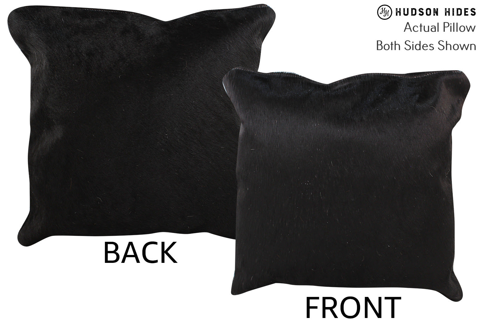 Solid Black Cowhide Pillow #74712
