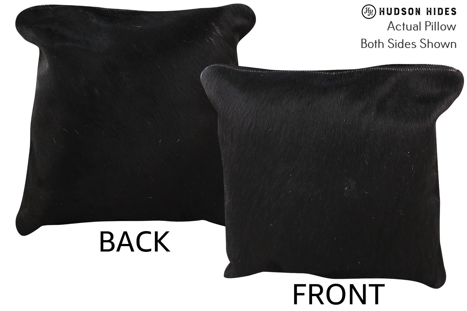 Solid Black Cowhide Pillow #74715