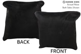 Solid Black 16"x16" Brazilian Cowhide Pillow #74715 by Hudson Hides