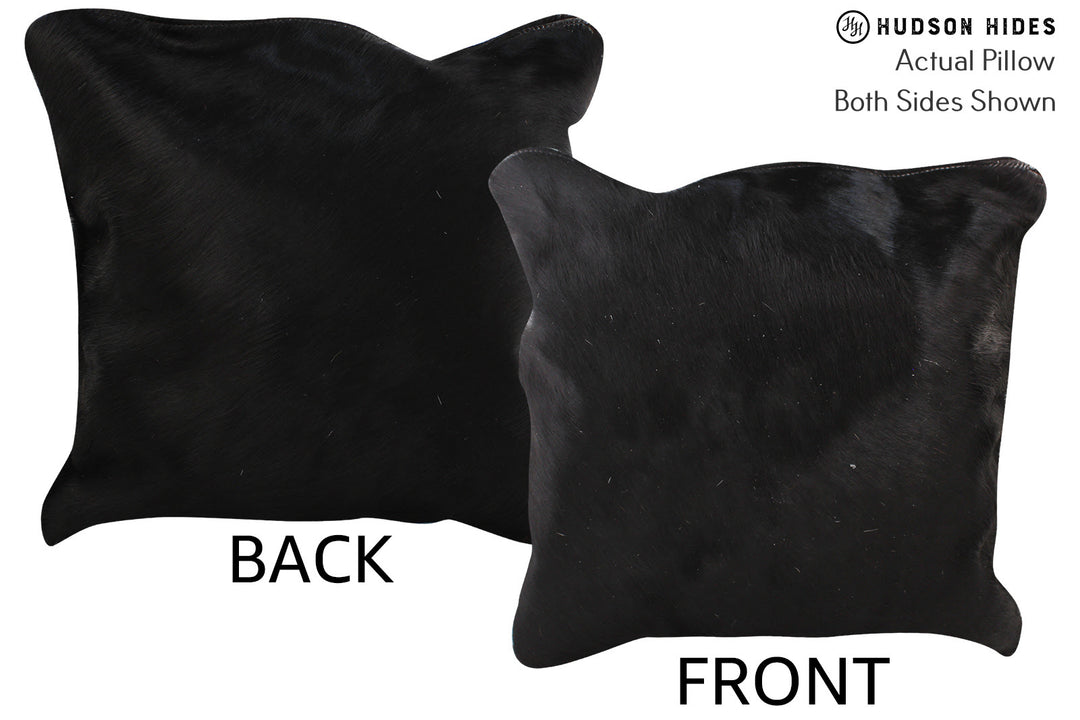 Solid Black Pillow 16"x16"#74719 by Hudson Hides