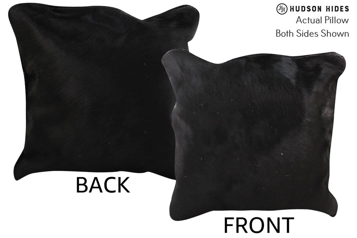 Solid Black Cowhide Pillow #74719