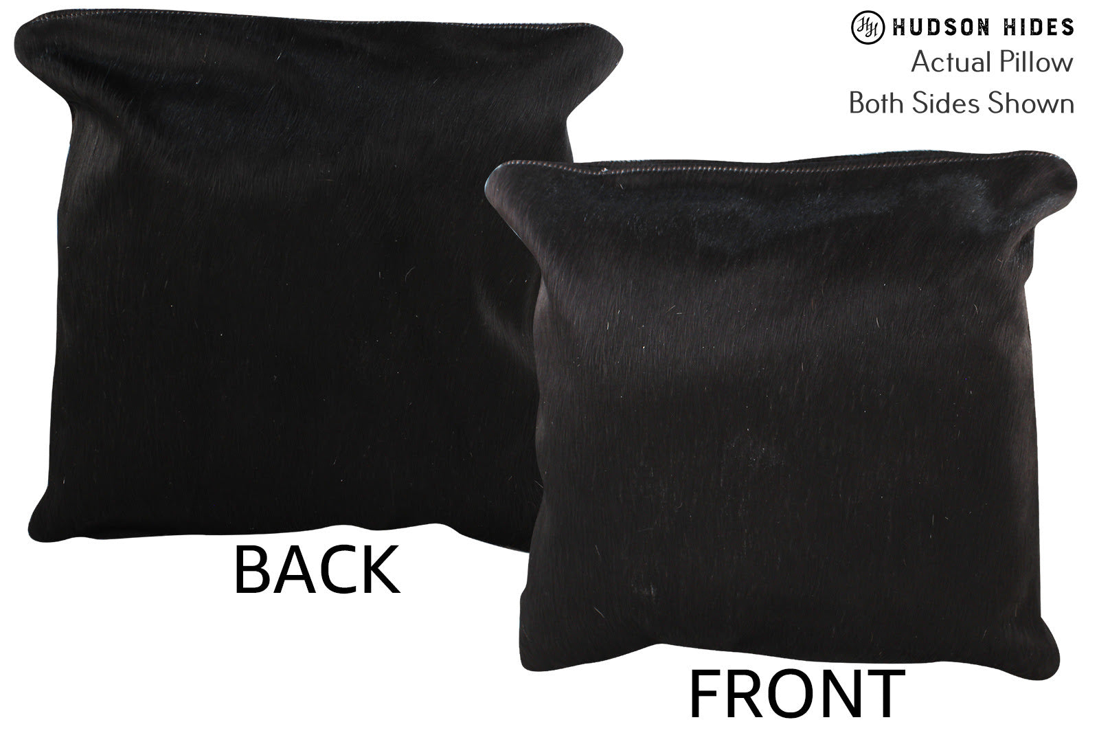 Solid Black Cowhide Pillow #74724