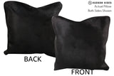 Solid Black 16"x16" Brazilian Cowhide Pillow #74728 by Hudson Hides