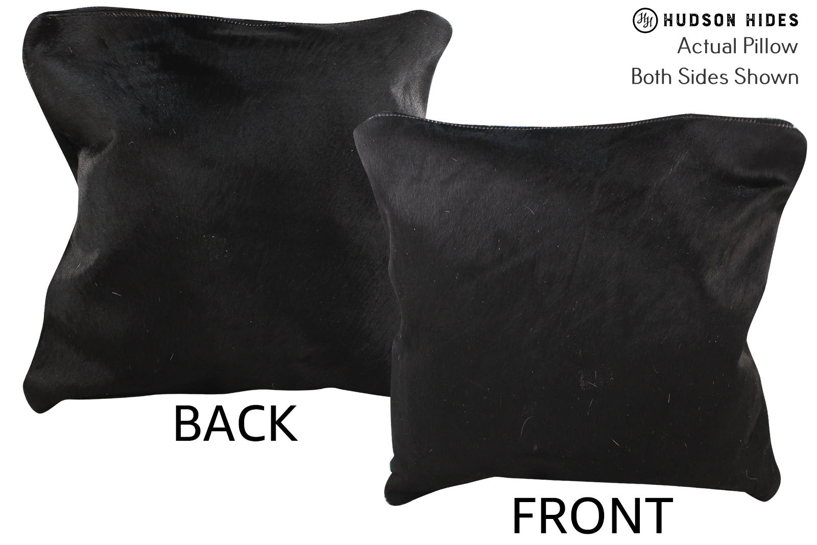Solid Black Cowhide Pillow #74732