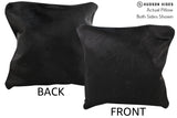 Solid Black 16"x16" Brazilian Cowhide Pillow #74732 by Hudson Hides