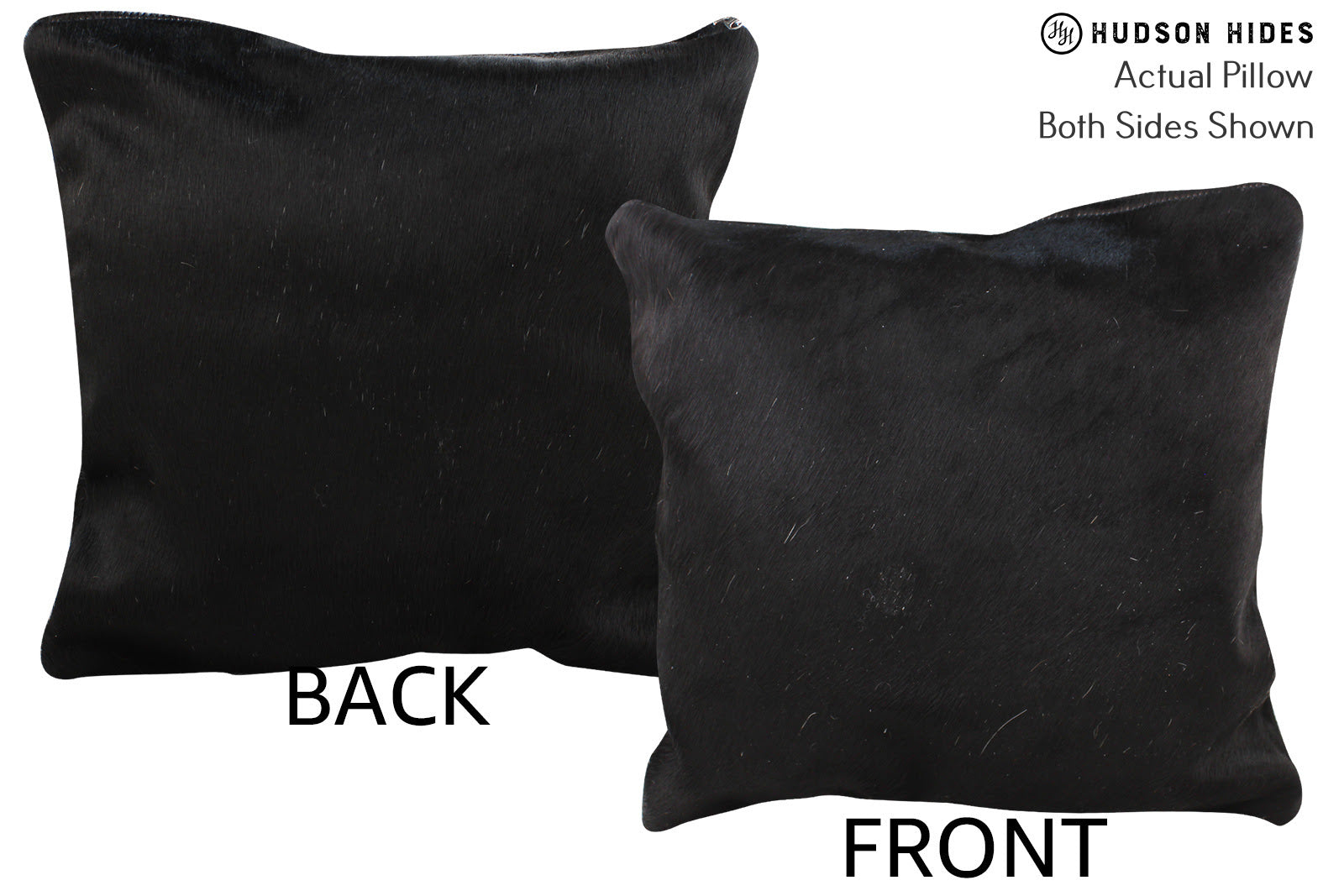 Solid Black Cowhide Pillow #74736