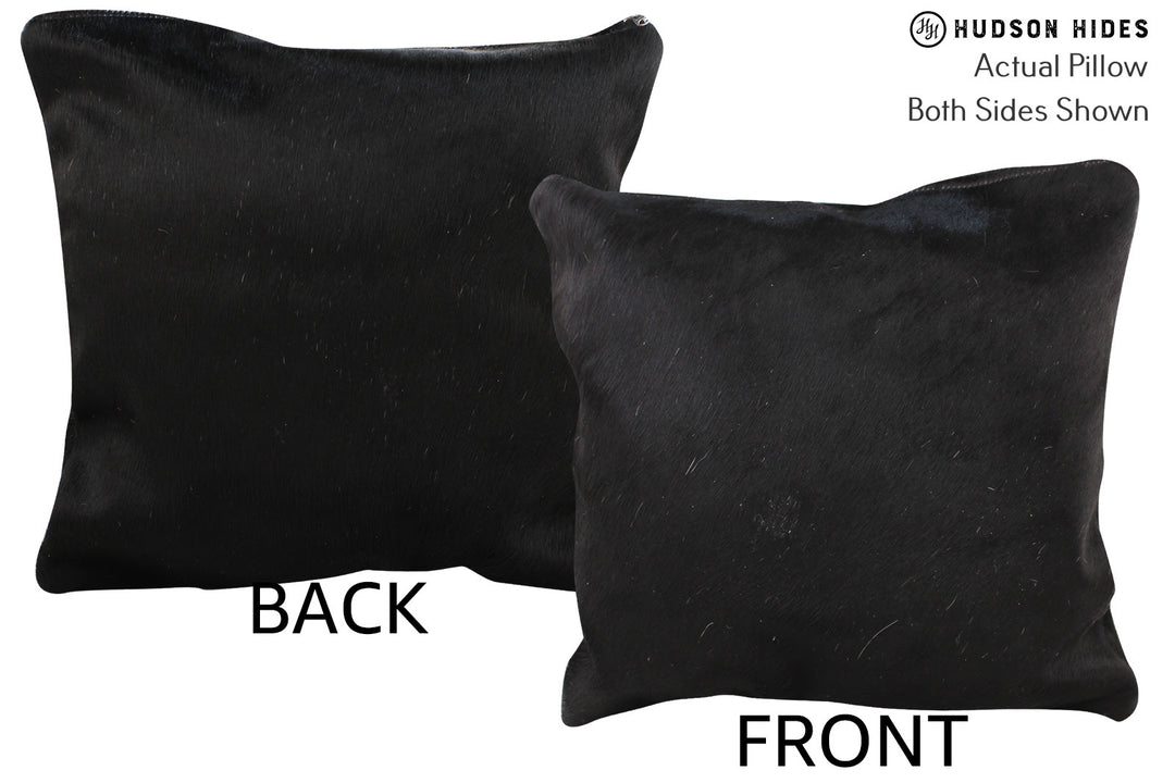 Solid Black Pillow 16"x16"#74736 by Hudson Hides