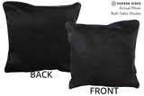 Solid Black 16"x16" Brazilian Cowhide Pillow #74736 by Hudson Hides