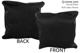 Solid Black 16"x16" Brazilian Cowhide Pillow #74739 by Hudson Hides