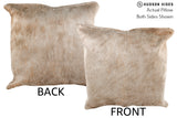 Grey with Beige 16"x16" Brazilian Cowhide Pillow #74740 by Hudson Hides