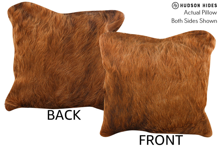 Solid Brown 16"x16" Brazilian Cowhide Pillow #74748 by Hudson Hides