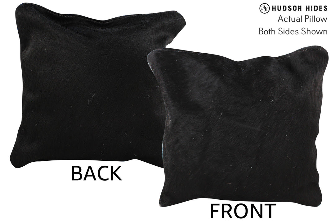 Solid Black Pillow 16"x16"#74751 by Hudson Hides