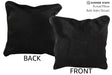 Solid Black 16"x16" Brazilian Cowhide Pillow #74751 by Hudson Hides