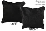 Solid Black 16"x16" Brazilian Cowhide Pillow #74751 by Hudson Hides