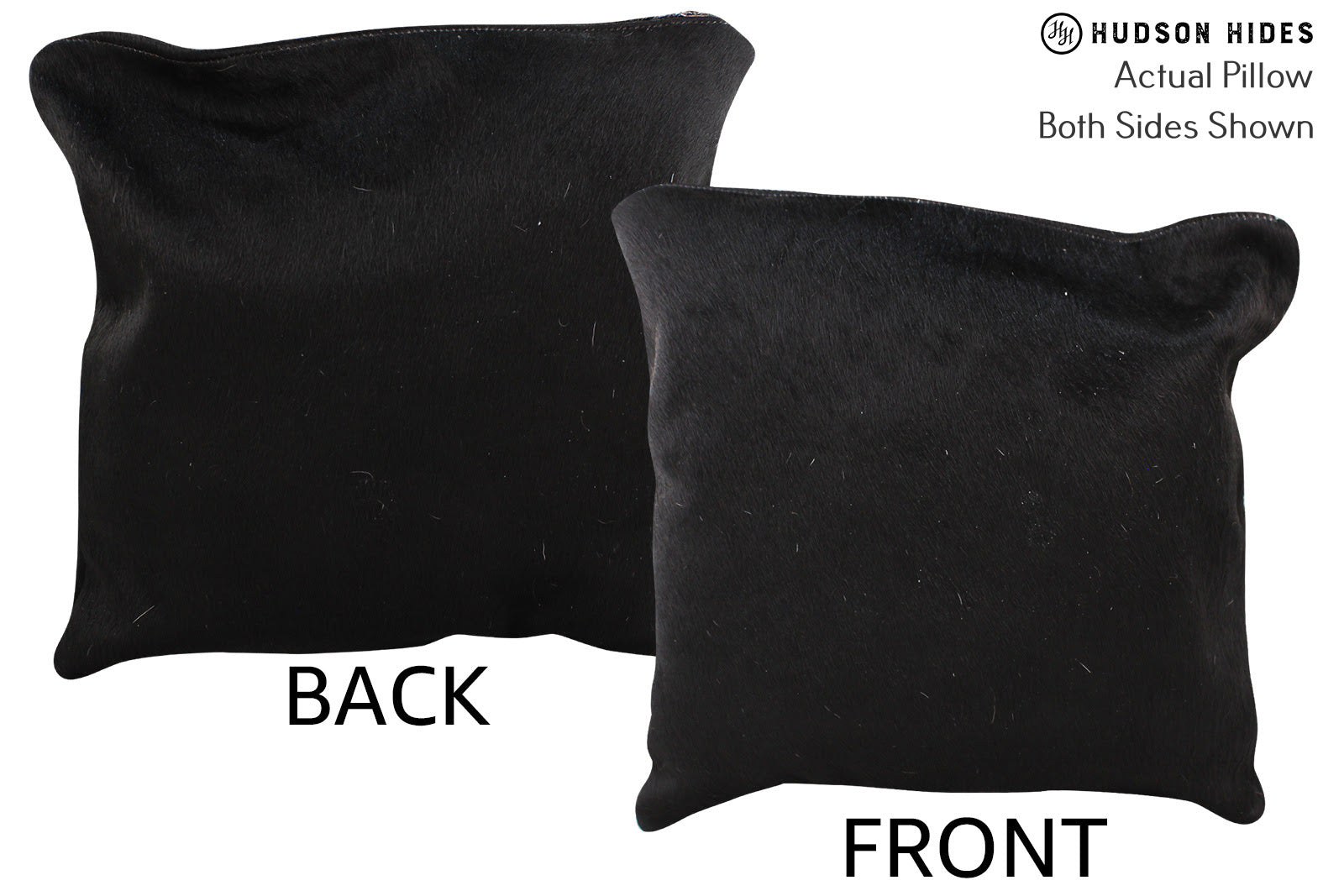 Solid Black Cowhide Pillow #74756