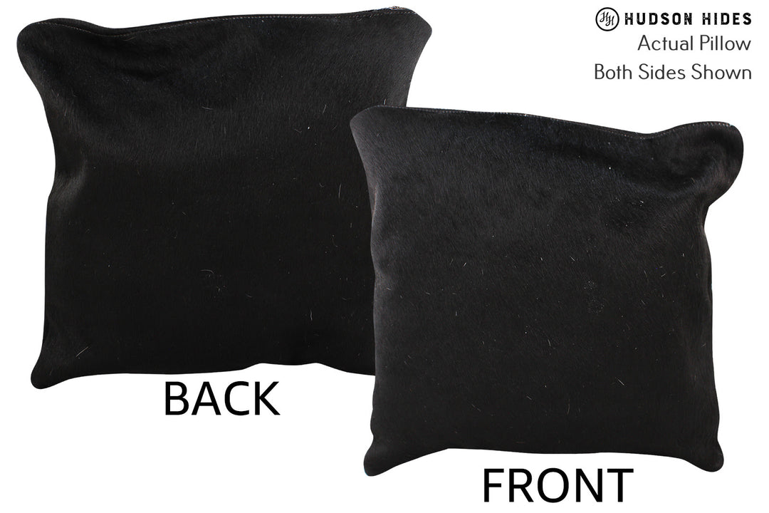 Solid Black Pillow 16"x16"#74756 by Hudson Hides
