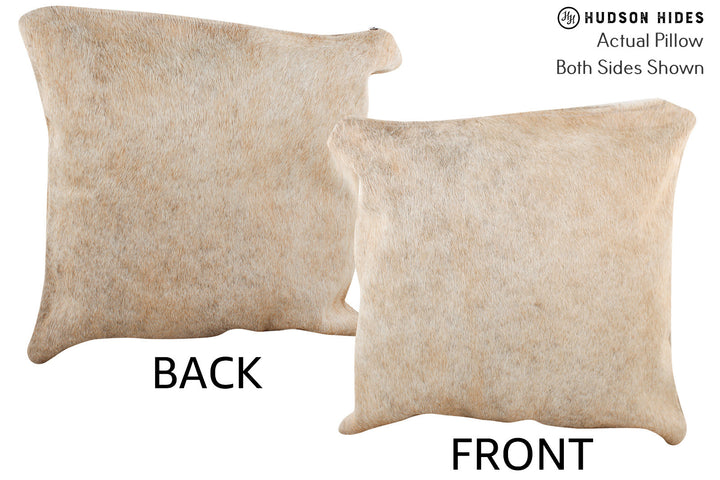 Beige 16"x16" Brazilian Cowhide Pillow #74765 by Hudson Hides