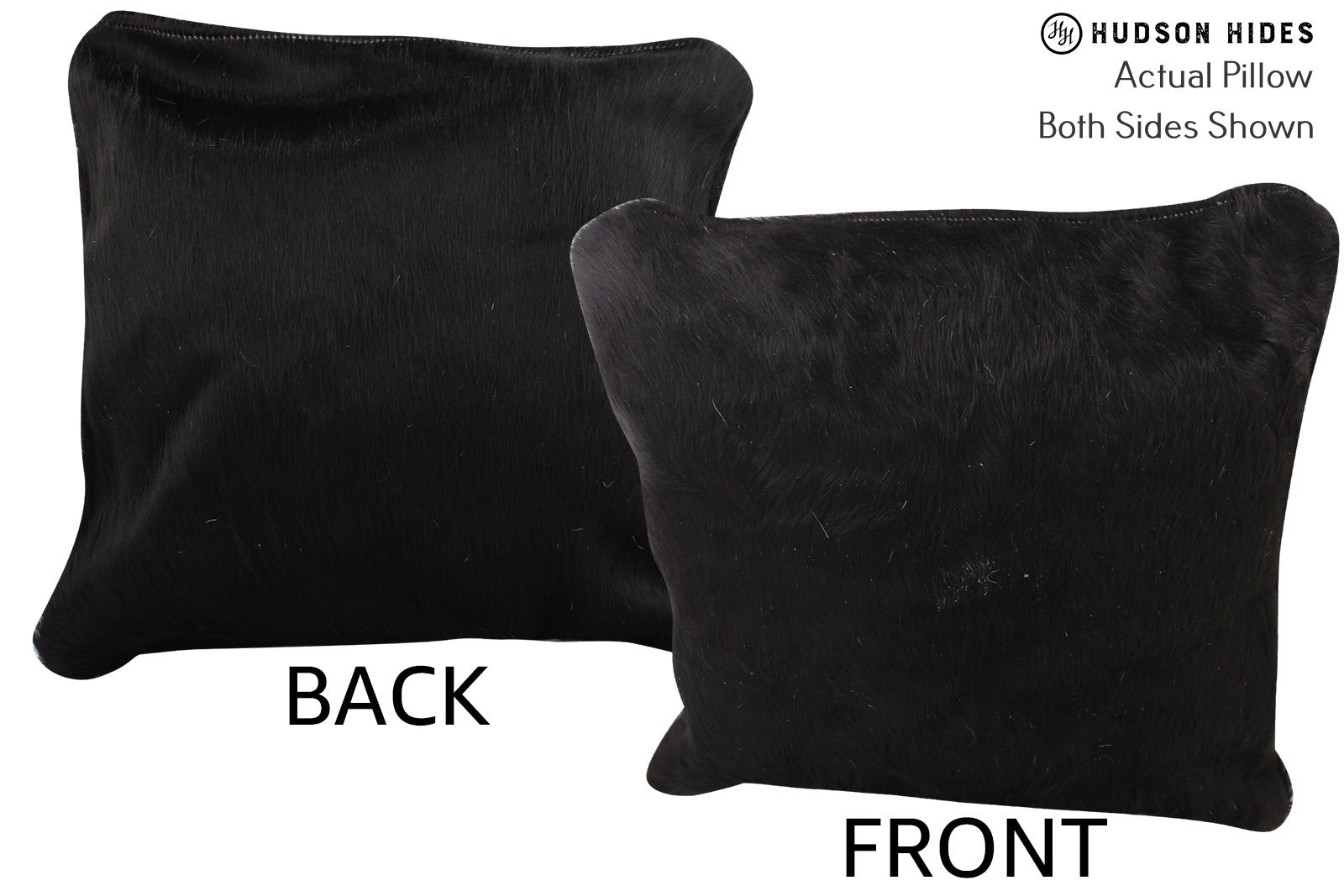 Solid Black Cowhide Pillow #74773