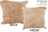 Beige 16"x16" Brazilian Cowhide Pillow #74781 by Hudson Hides