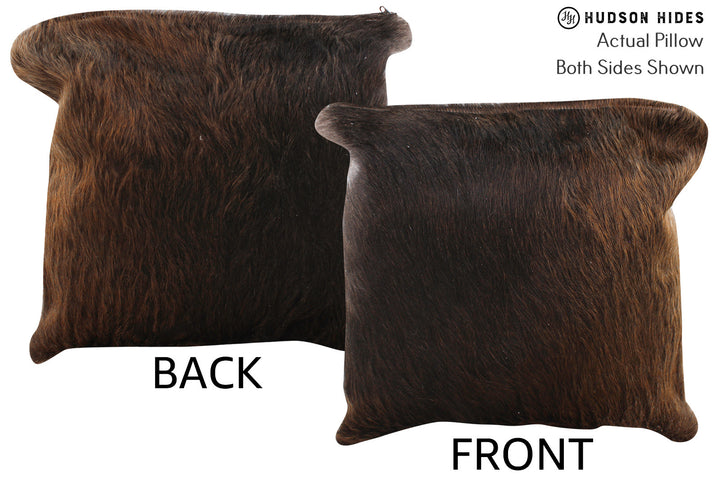 Grey with Beige 16"x16" Brazilian Cowhide Pillow #74803 by Hudson Hides