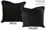 Solid Black 16"x16" Brazilian Cowhide Pillow #74811 by Hudson Hides