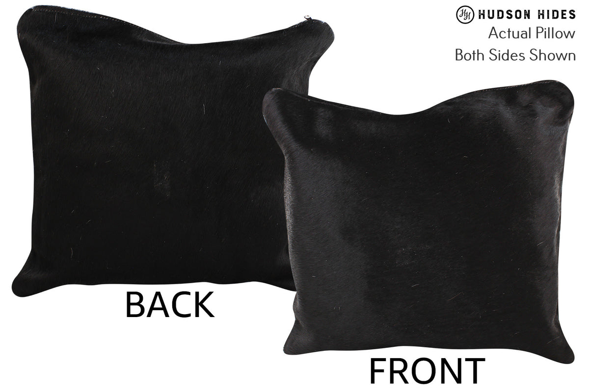 Solid Black Cowhide Pillow #74811