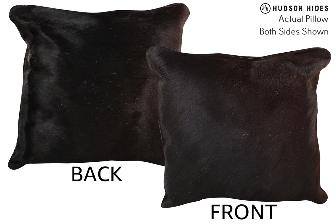 Solid Black Pillow 16"x16"#74815 by Hudson Hides