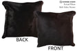 Solid Black 16"x16" Brazilian Cowhide Pillow #74815 by Hudson Hides