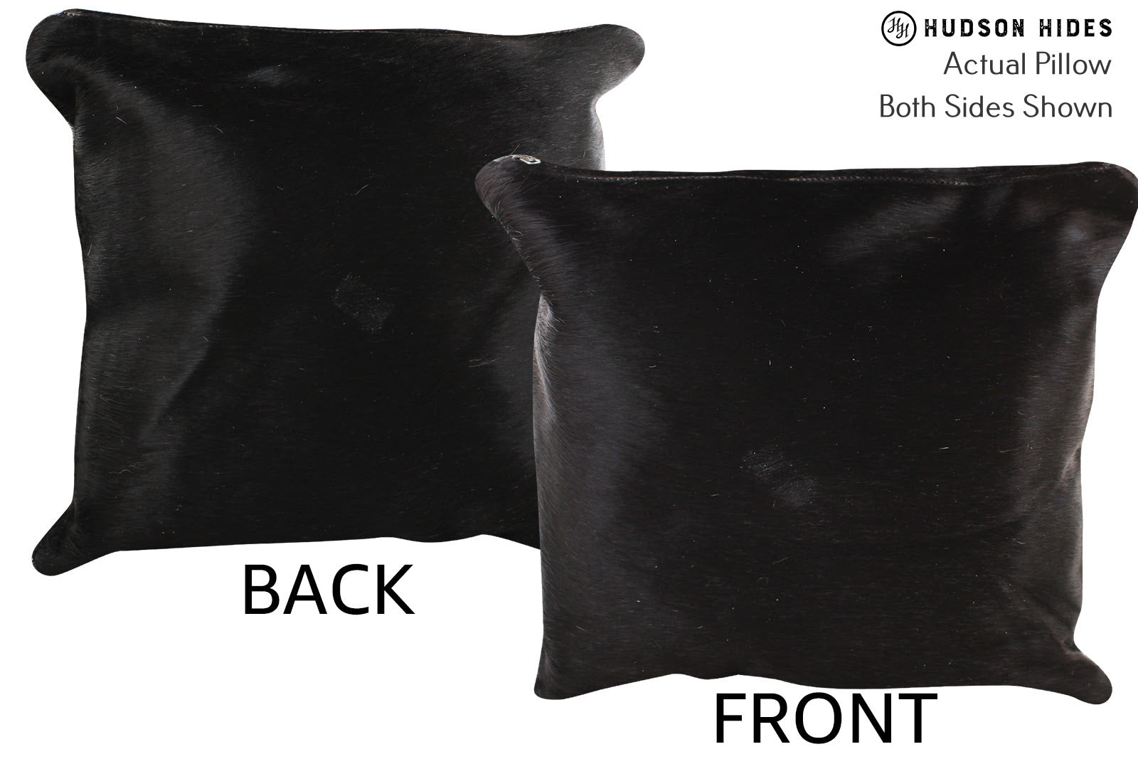 Solid Black Cowhide Pillow #74818