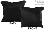 Solid Black 16"x16" Brazilian Cowhide Pillow #74825 by Hudson Hides