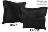 Solid Black 16"x16" Brazilian Cowhide Pillow #74828 by Hudson Hides