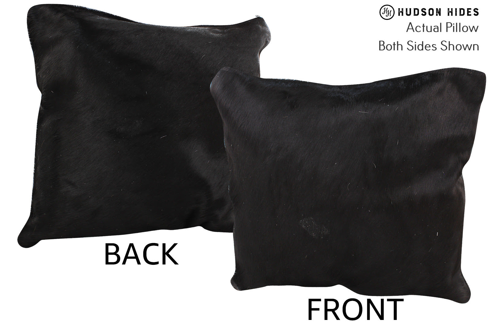 Solid Black Cowhide Pillow #74828