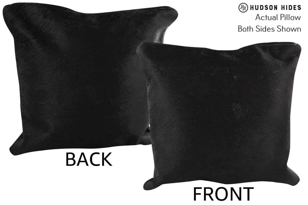 Solid Black Pillow 16"x16"#74833 by Hudson Hides