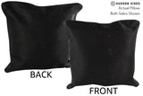 Solid Black 16"x16" Brazilian Cowhide Pillow #74833 by Hudson Hides