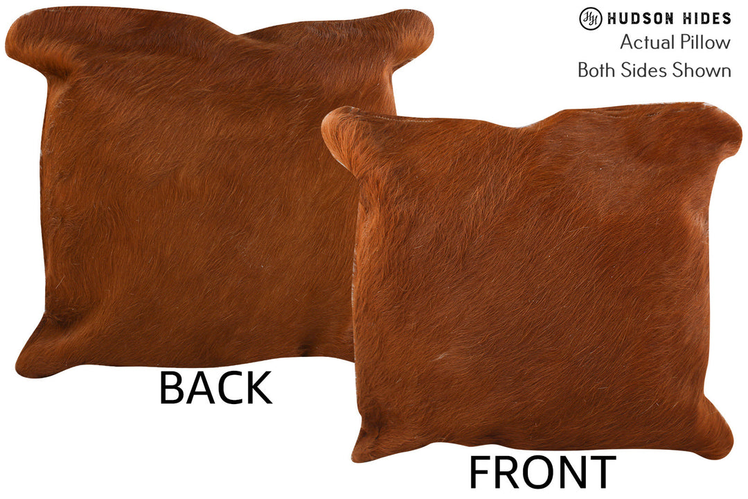 Solid Brown Pillow 16"x16"#74836 by Hudson Hides