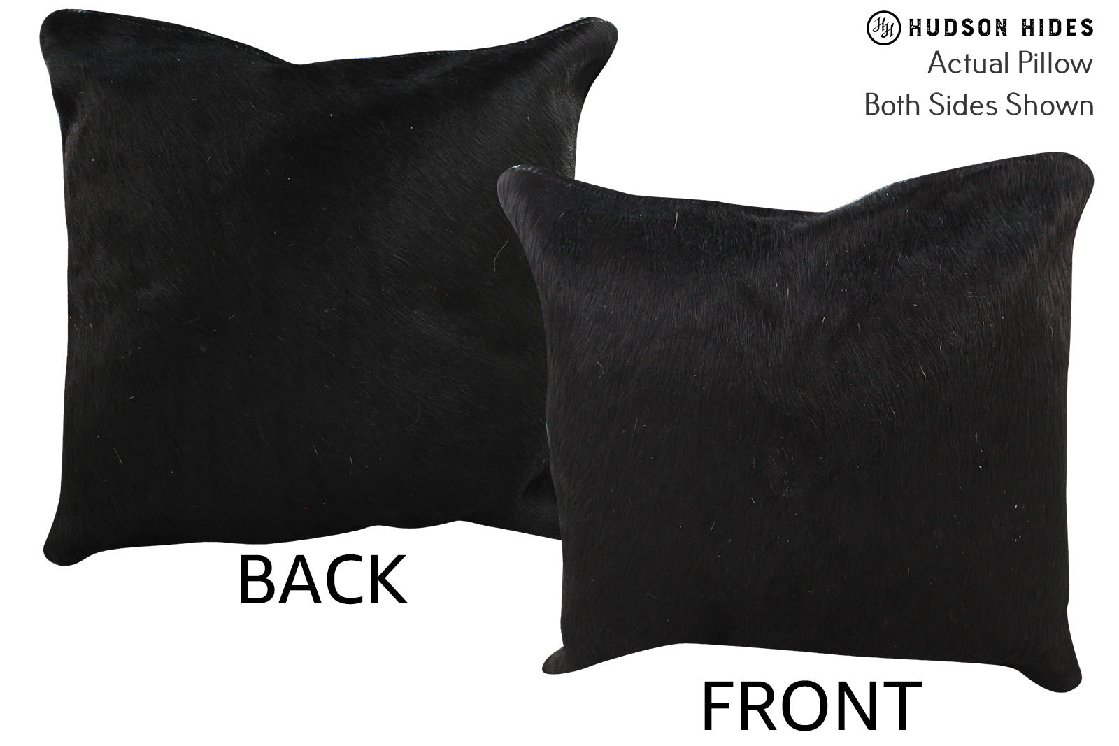 Solid Black Cowhide Pillow #74837